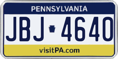 PA license plate JBJ4640