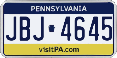 PA license plate JBJ4645
