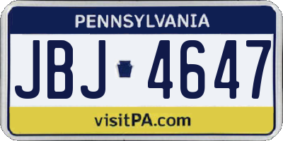 PA license plate JBJ4647