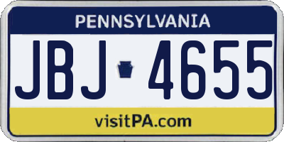 PA license plate JBJ4655