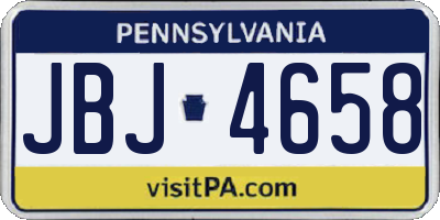 PA license plate JBJ4658
