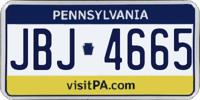 PA license plate JBJ4665