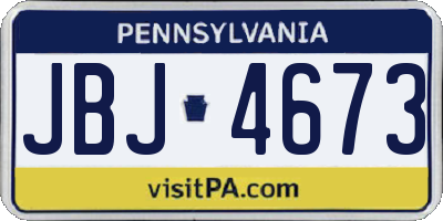 PA license plate JBJ4673