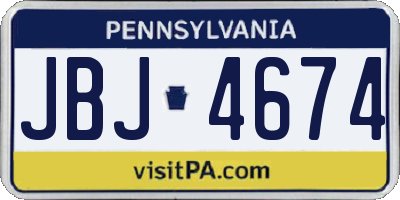PA license plate JBJ4674