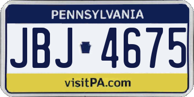PA license plate JBJ4675
