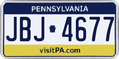 PA license plate JBJ4677