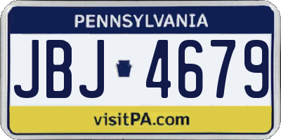 PA license plate JBJ4679