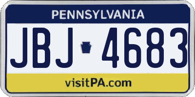 PA license plate JBJ4683