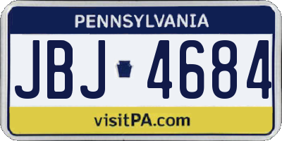 PA license plate JBJ4684