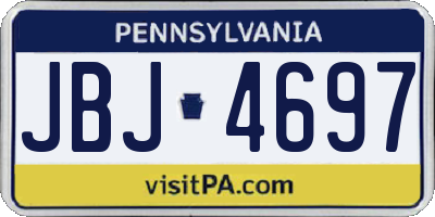 PA license plate JBJ4697