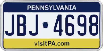 PA license plate JBJ4698