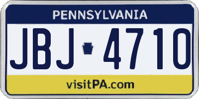 PA license plate JBJ4710