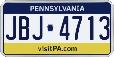 PA license plate JBJ4713