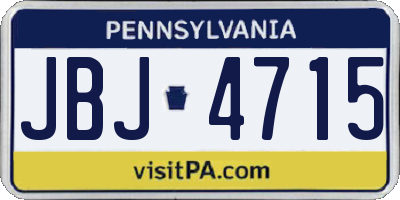 PA license plate JBJ4715
