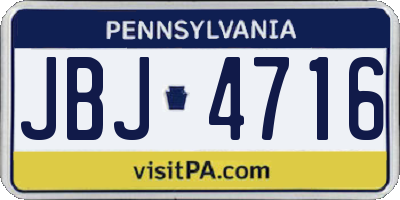 PA license plate JBJ4716