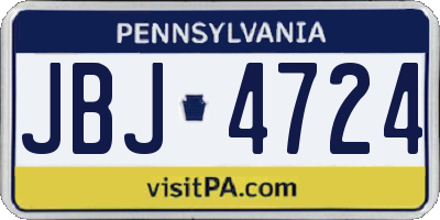 PA license plate JBJ4724