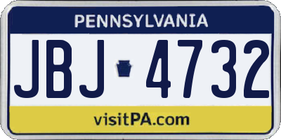 PA license plate JBJ4732