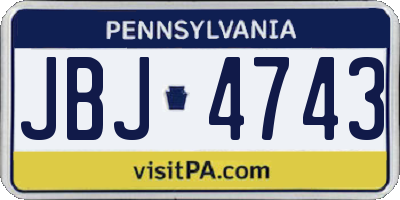 PA license plate JBJ4743