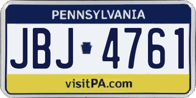 PA license plate JBJ4761