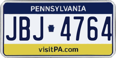 PA license plate JBJ4764