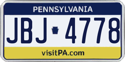 PA license plate JBJ4778