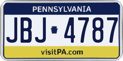 PA license plate JBJ4787