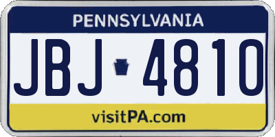PA license plate JBJ4810