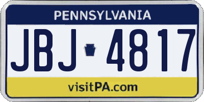 PA license plate JBJ4817
