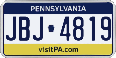 PA license plate JBJ4819
