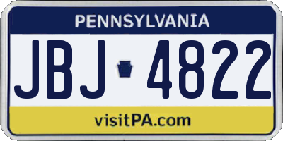 PA license plate JBJ4822