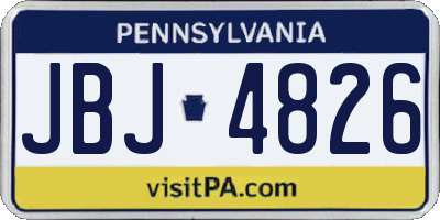 PA license plate JBJ4826
