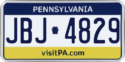 PA license plate JBJ4829