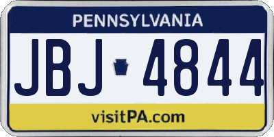 PA license plate JBJ4844