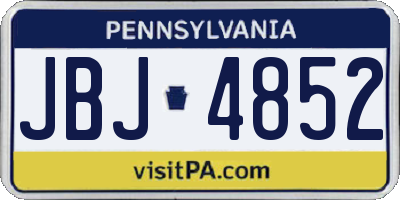PA license plate JBJ4852