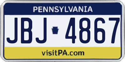 PA license plate JBJ4867