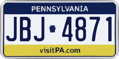 PA license plate JBJ4871