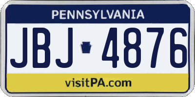 PA license plate JBJ4876