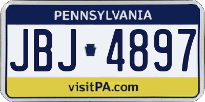 PA license plate JBJ4897