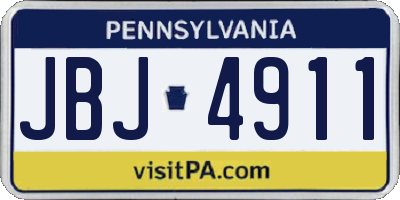 PA license plate JBJ4911