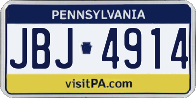 PA license plate JBJ4914