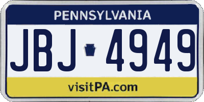 PA license plate JBJ4949