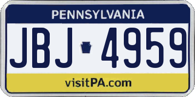 PA license plate JBJ4959