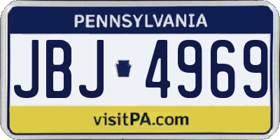 PA license plate JBJ4969