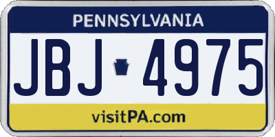 PA license plate JBJ4975