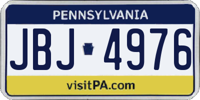 PA license plate JBJ4976