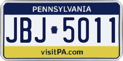 PA license plate JBJ5011