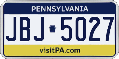 PA license plate JBJ5027