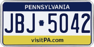 PA license plate JBJ5042