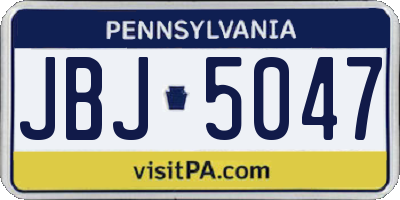 PA license plate JBJ5047