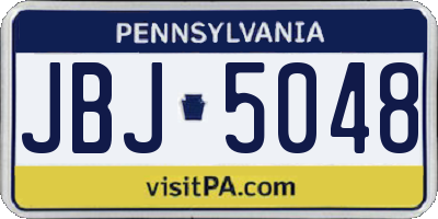 PA license plate JBJ5048